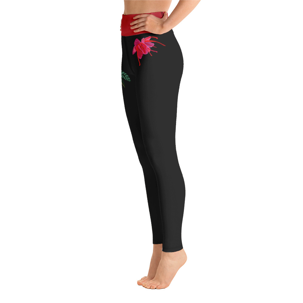 Leggings Mujer Tropical Liso Negro