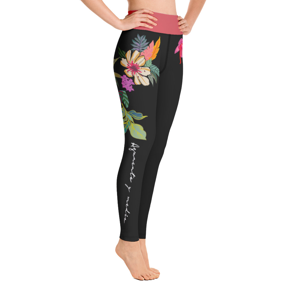 Leggings Mujer Tropical Liso Negro - Imagen 4
