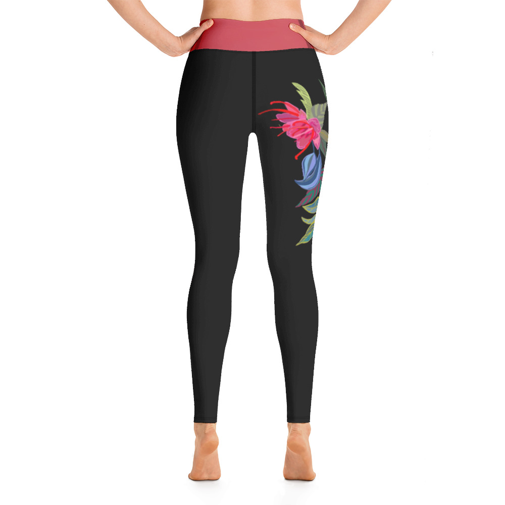 Leggings Mujer Tropical Liso Negro - Imagen 3
