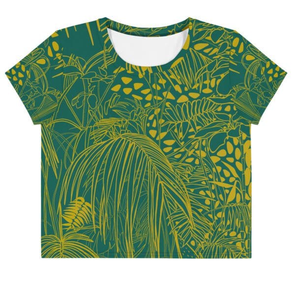 Camiseta Crop Top Botánico Amarillo