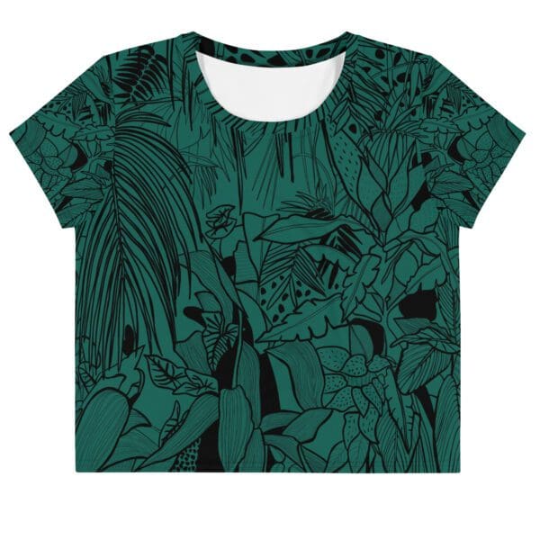 Camiseta Crop Top Botánico Negro