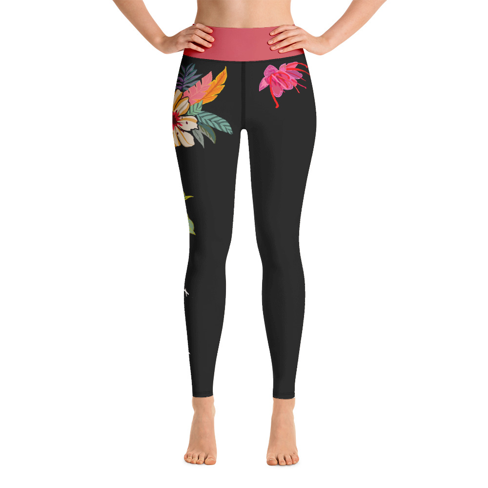 Leggings Mujer Tropical Liso Negro - Imagen 2