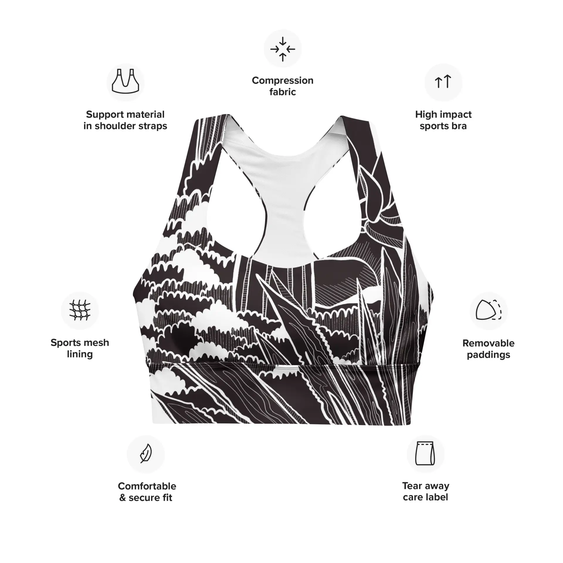 Sujetador Deportivo Ancho Cactus BYN - Imagen 4