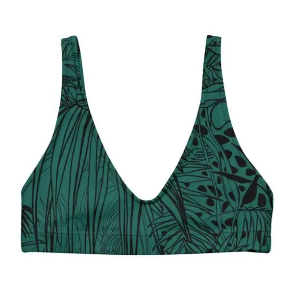 Sujetador bikini botánico negro