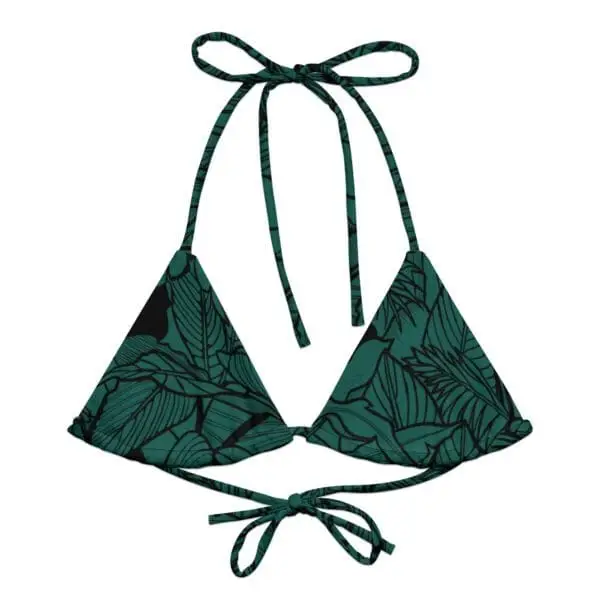 Sujetador de bikini triángulos Botánico Negro