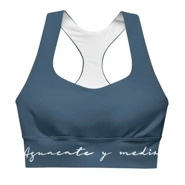 Sujetador deportivo ancho liso Azul Hierro