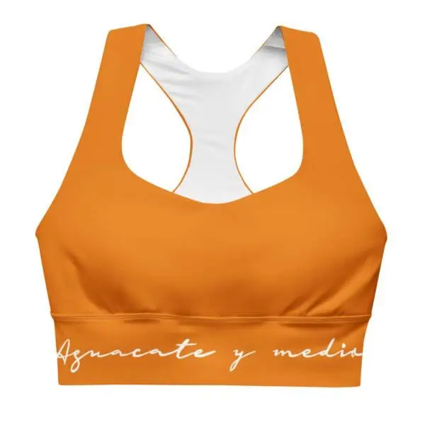 Sujetador deportivo ancho liso Naranja Peacock