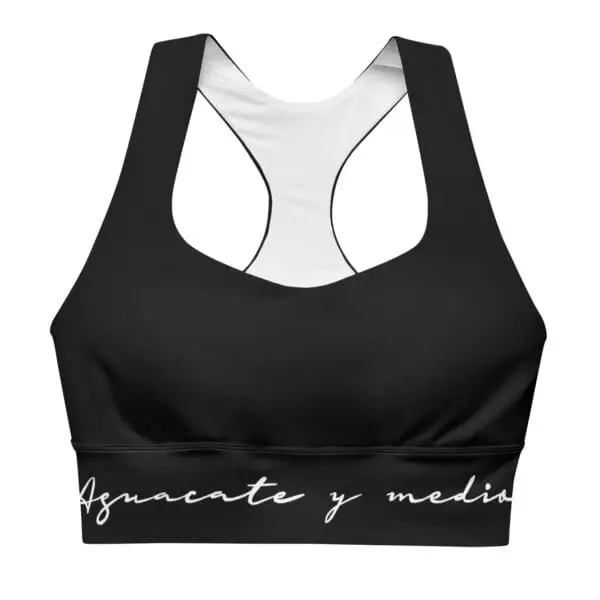 Sujetador deportivo ancho liso Negro