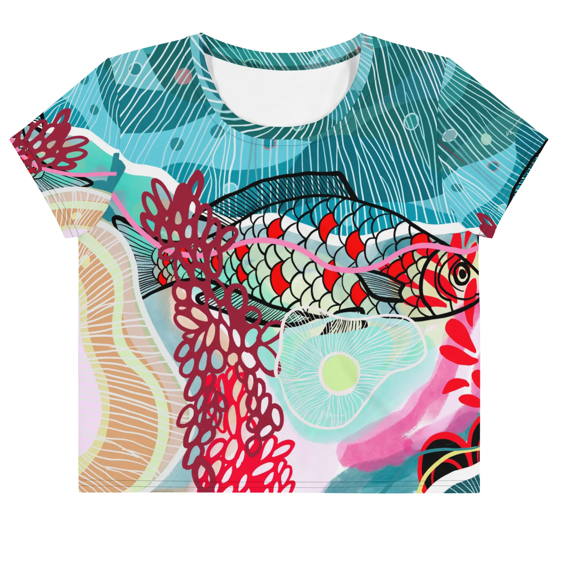 Camiseta Crop Top Corales