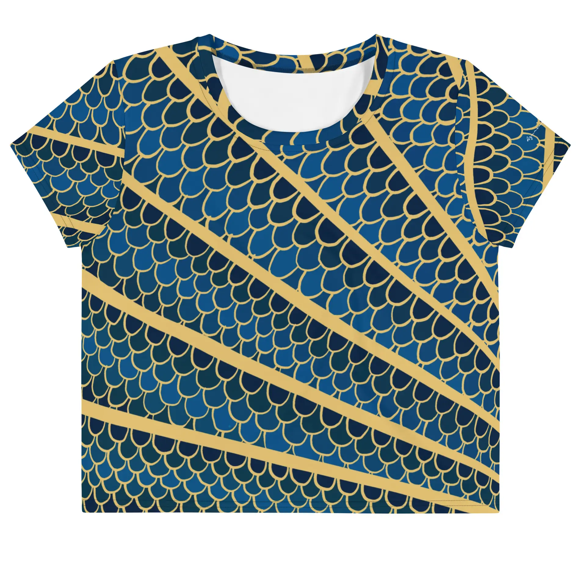 Camiseta Crop Top Papagallo azul