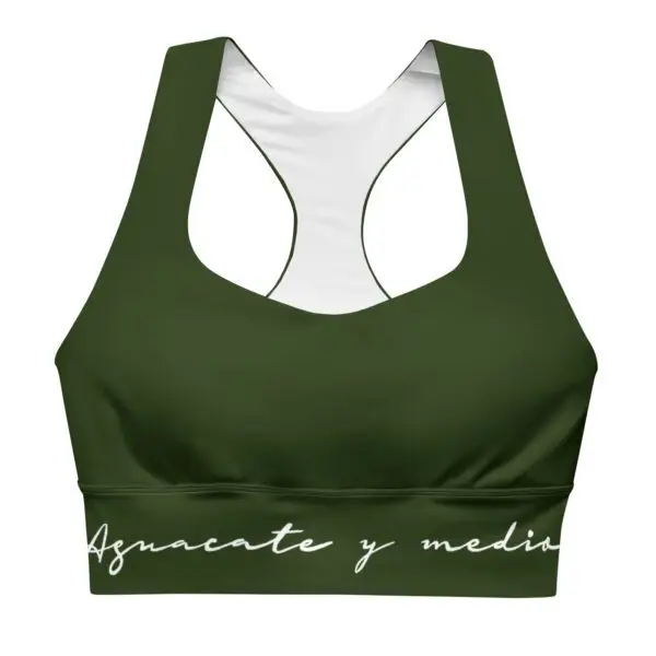 Sujetador deportivo ancho liso Verde Papagallo